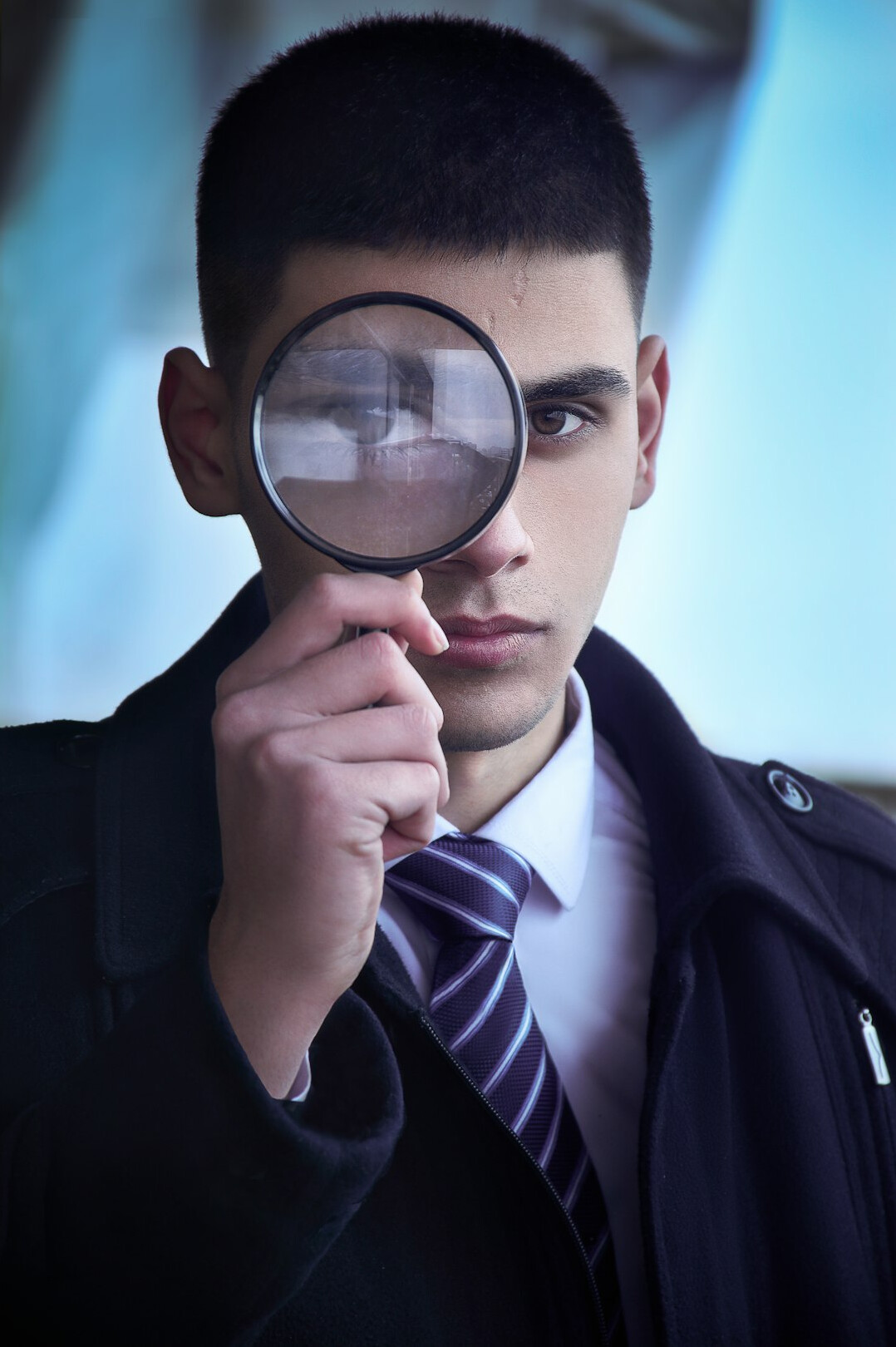 detective examining evidence
